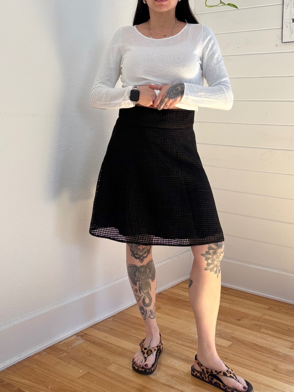 Club Monaco A line grid skirt